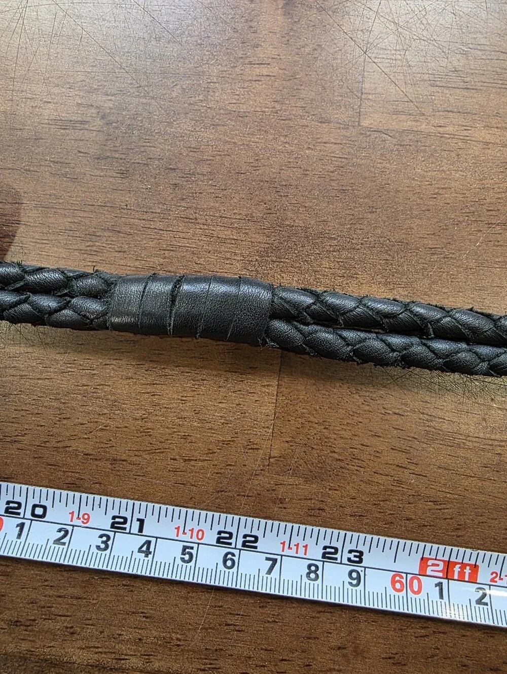 Black Braided Leather Wrap Belt O-Ring Tassel Fringe Boho Western